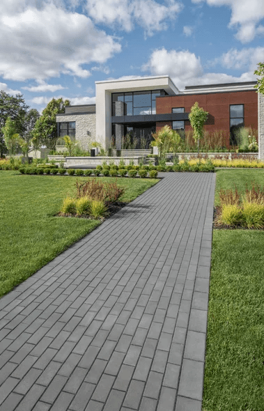 Grey paver pathway
