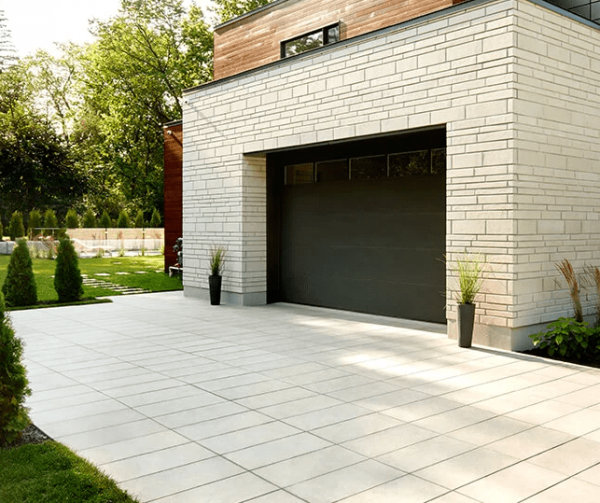 Large beige pavers with a smooth top