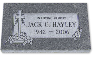 Grey flat memorial stone