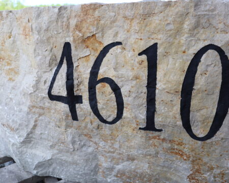 Limestone Boulder Engraved Address Stone